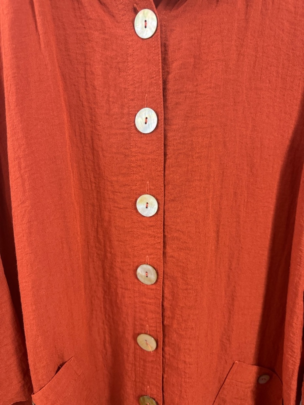 John Mark Women's Dark Orange Button-Up Top Tunic Size Medium - Picture 4 of 7